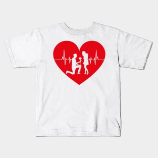 Propose Her Love Heartbeat Kids T-Shirt